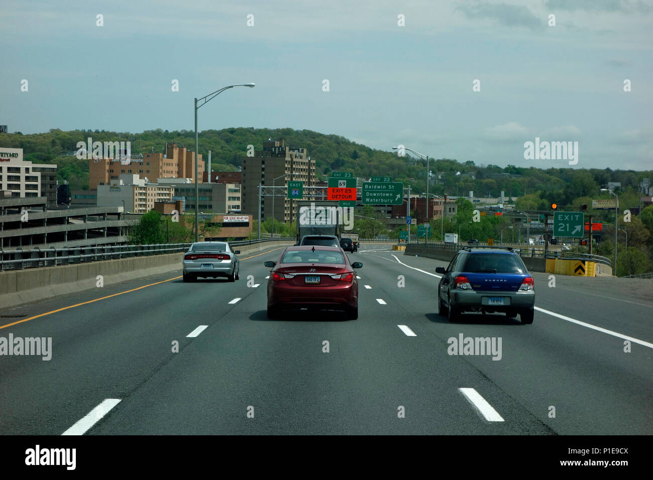 Interstate highway 84 at Waterbury in Connecticut, USA Stock Photo - Alamy