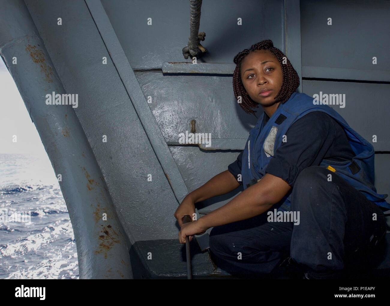 161009NCQ428010 ATLANTIC OCEAN (Oct. 9, 2016) Seaman Jazzmine Dukes, from Charleston, South
