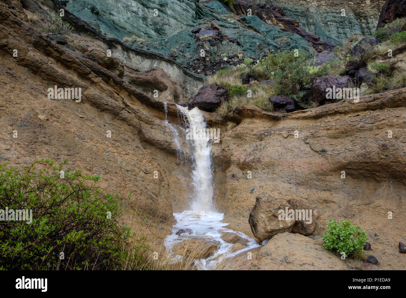 After heavy rain swollen streams, Charco Azul, Gran Canaria, Canary Islands, Spain Stock Photo