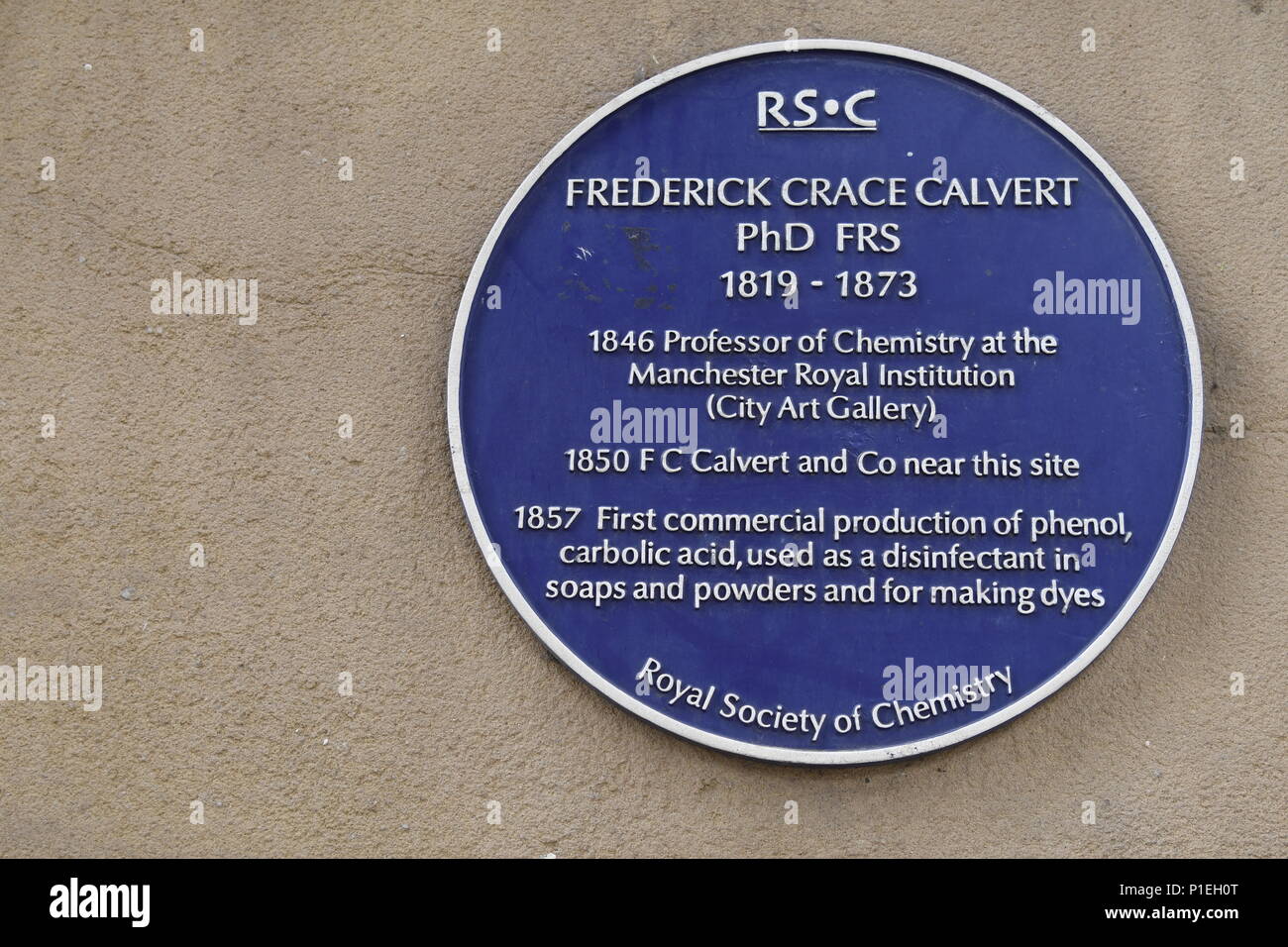 Frederick Calvert blue plaque Stock Photo