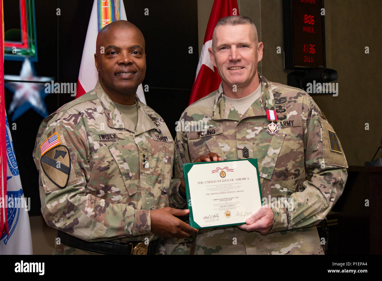 Lt. Gen. Stephen M. Twitty, commander of First Army, presents a ...