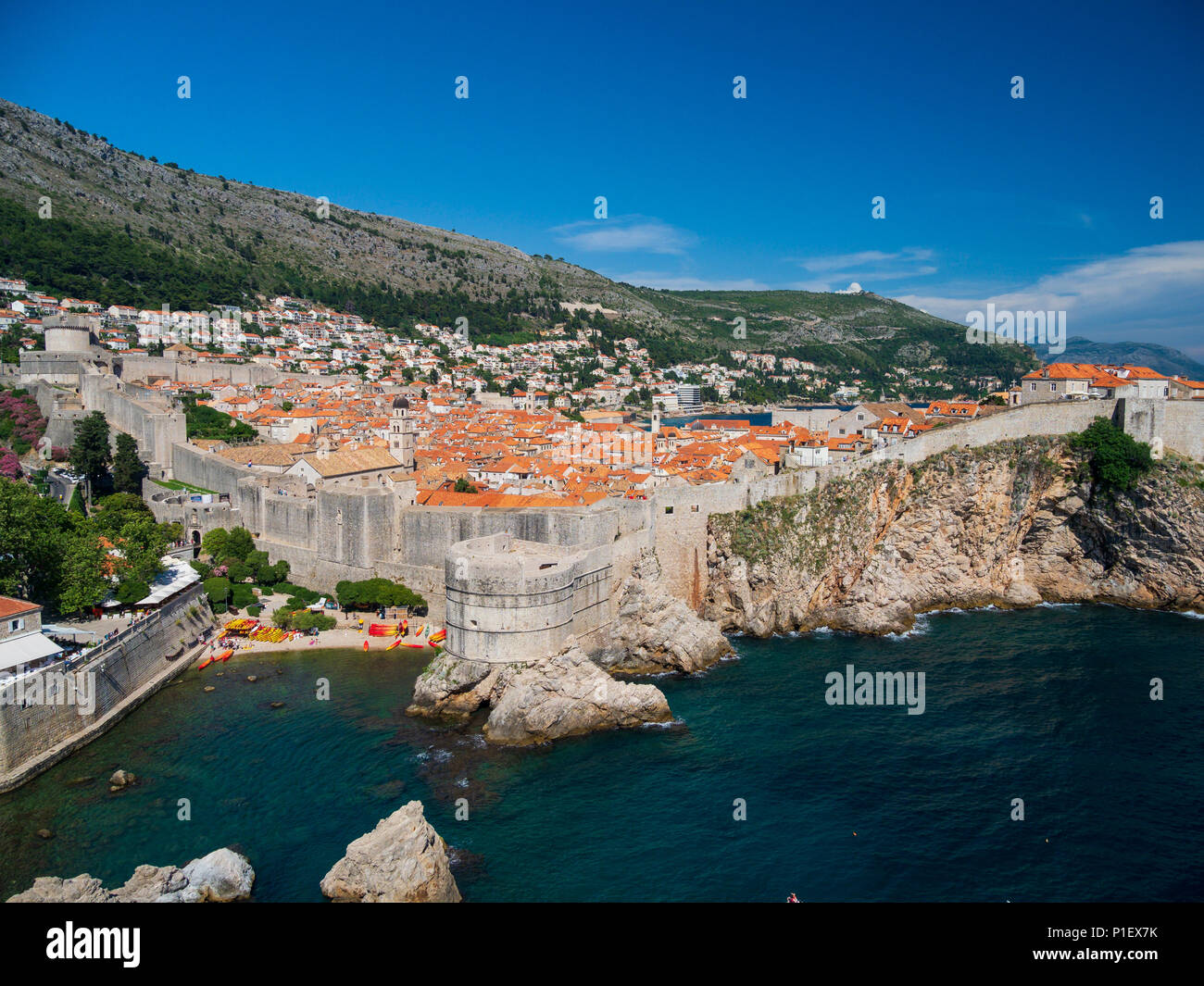 View of Dubrovnik from the walls Stock Photo