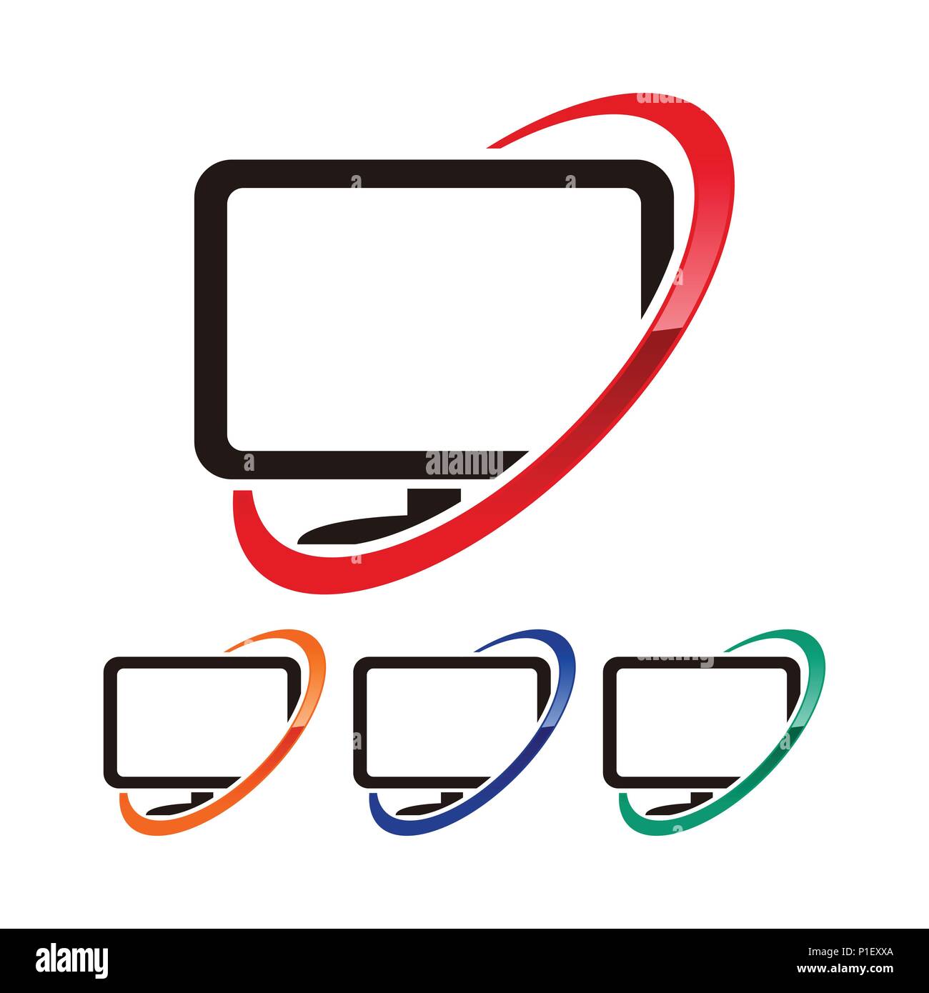 Computer Network Vector Symbol Graphic Logo Design Template Stock