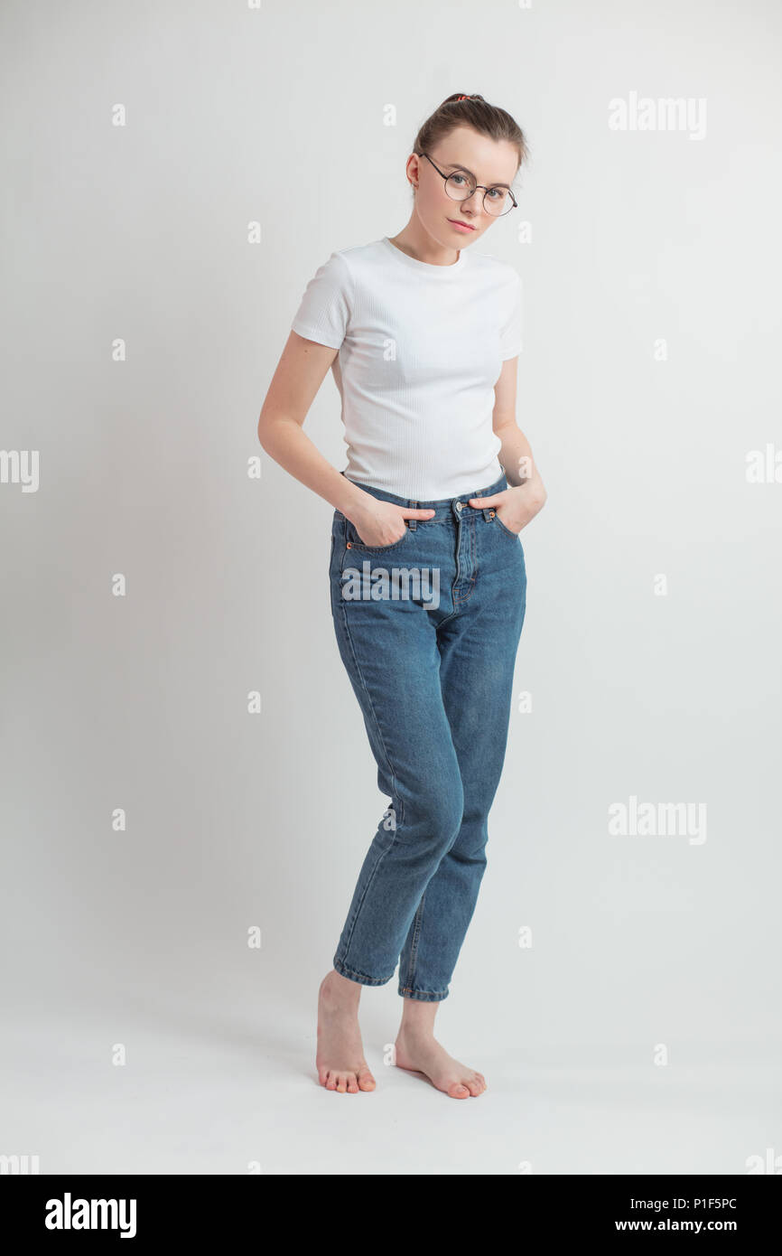 cute peasant model posing to the camera Stock Photo Alamy