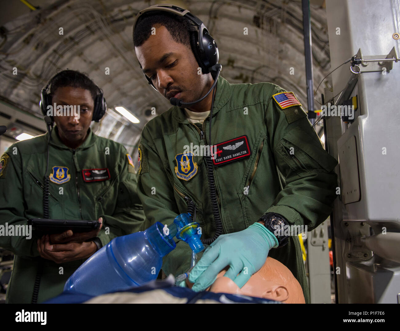 Usaf Col Hamilton U.S. Air Force Tech Sgt. Barie Hamilton, right, and Lt. Col. Tracy ...
