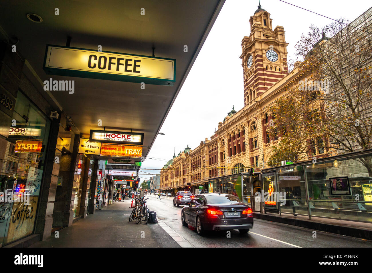 Flinders street and tram hires stock photography and images Alamy