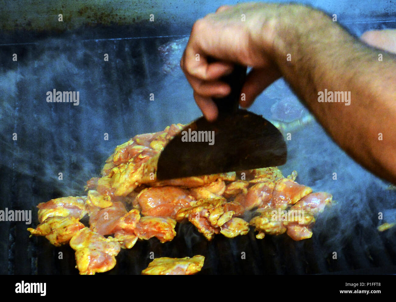 Jerusalem Mix Grill preparation Stock Photo Alamy