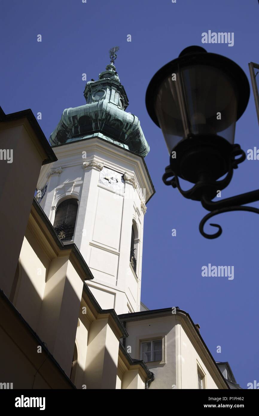 . Viena / Wien; campanario de la Annakirche (Iglesia de Santa Ana) cerca del Albertinaplatz. Stock Photo