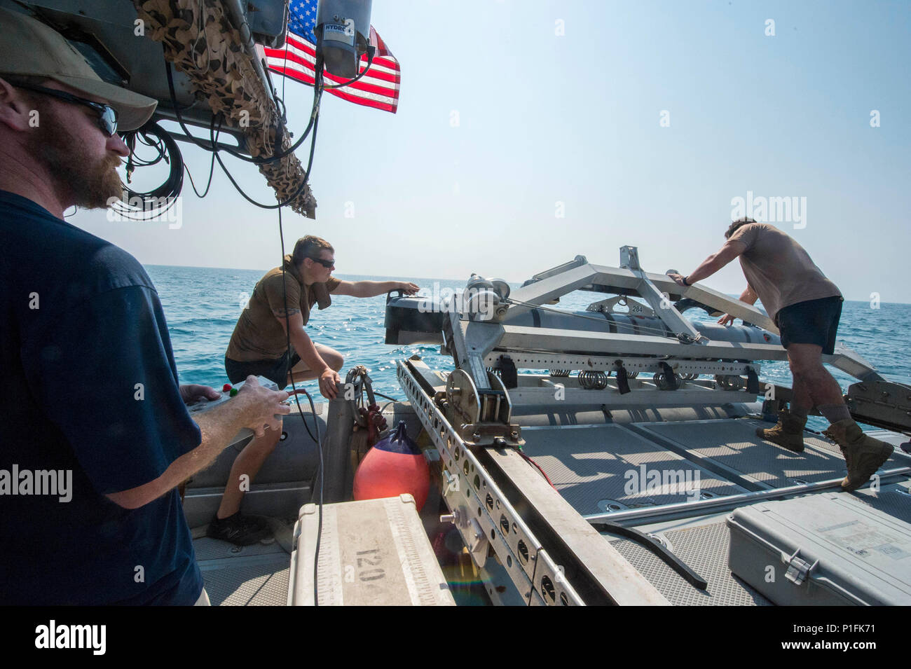 Task Force 56 Sailors assigned to Commander, Task Force 56.1 (CTF 56.1), prepare to ...