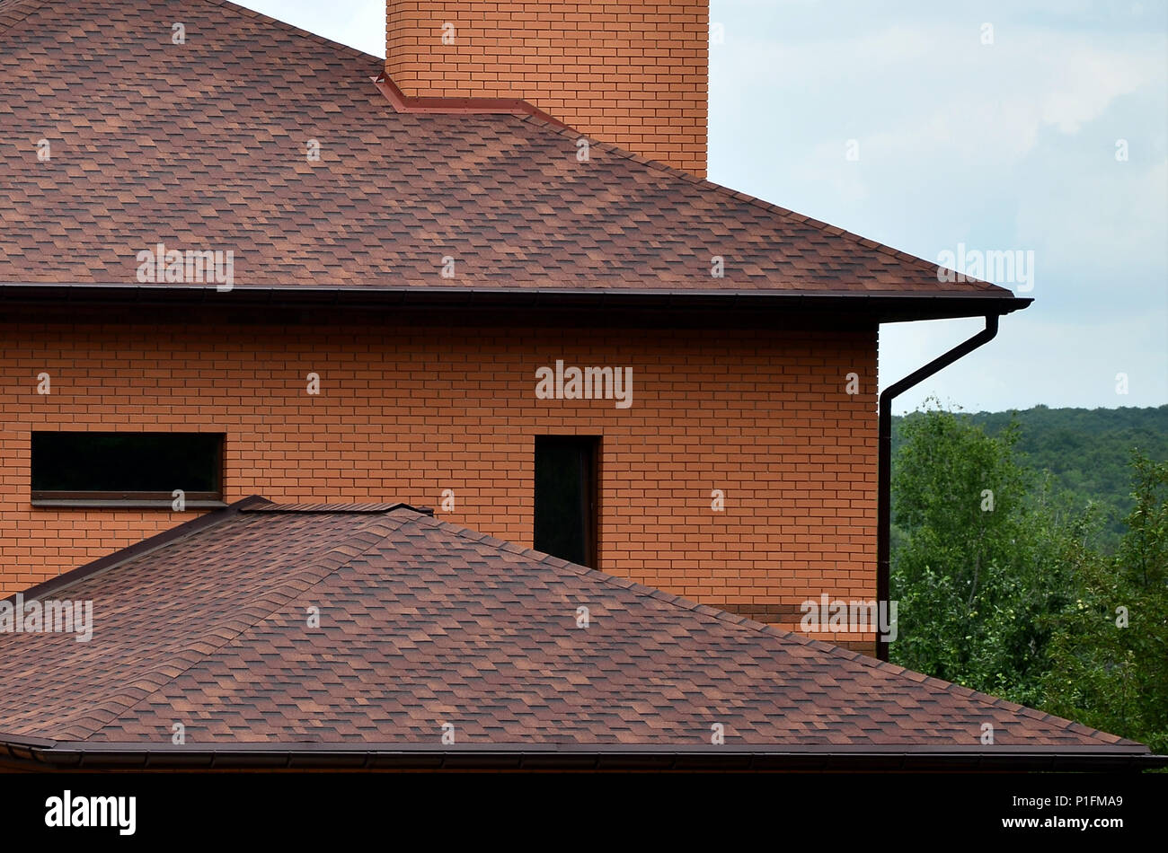 The house is equipped with highquality roofing of shingles (bitumen