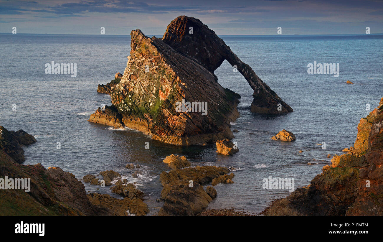 Europe, Scotland, United Kingdom, England, landscape, Bowfiddle Rock, sea arches,, Europa, Schottland, Grossbritannien, Landschaft, Meeresbogen, Stock Photo