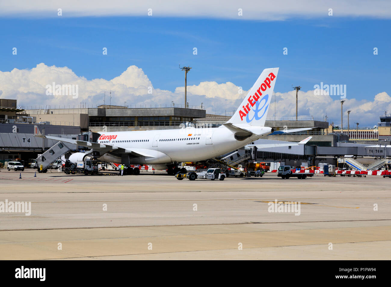 Air Europa Airbus A330-202 airliner. Adolfo Suarez Barajas airport, Madrid, Spain. May 2018 Stock Photo