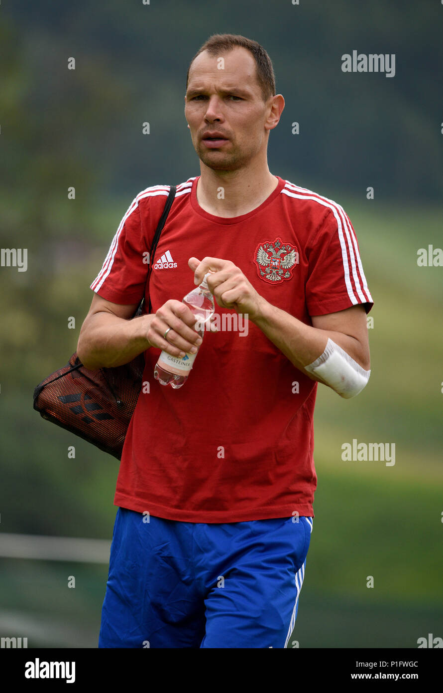 Neustift, Tirol, Austria - May 28, 2018. Russian football player Sergei Ignashevich during training camp in Neustift, Austria. Stock Photo