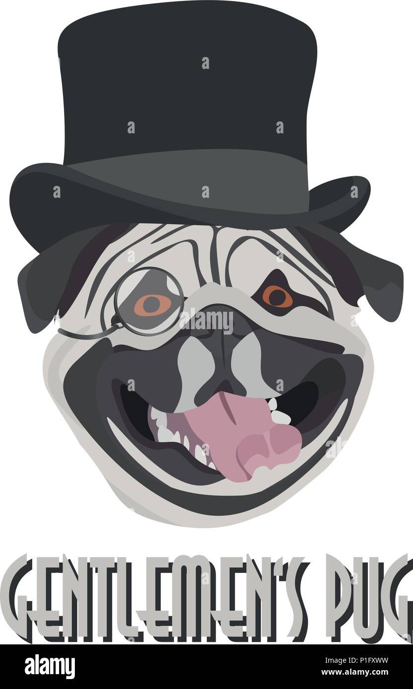 Illustration Vector Gentlemen's Pug for the creative use in graphic design Stock Vector