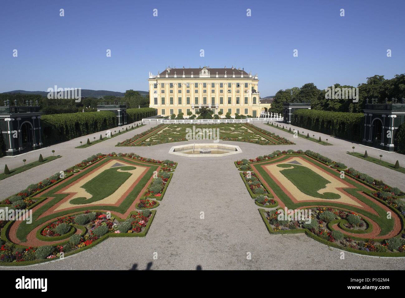. Viena / Wien; jardines privados (Orangerie) en el ala este del Palacio de Schönbrunn. Stock Photo