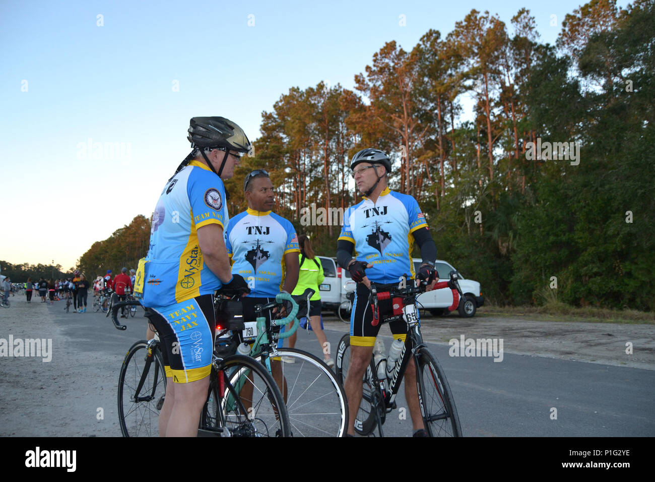 From left, Team Navy Jax cyclists Ernie Mattison, Patrick Hall, and Bob