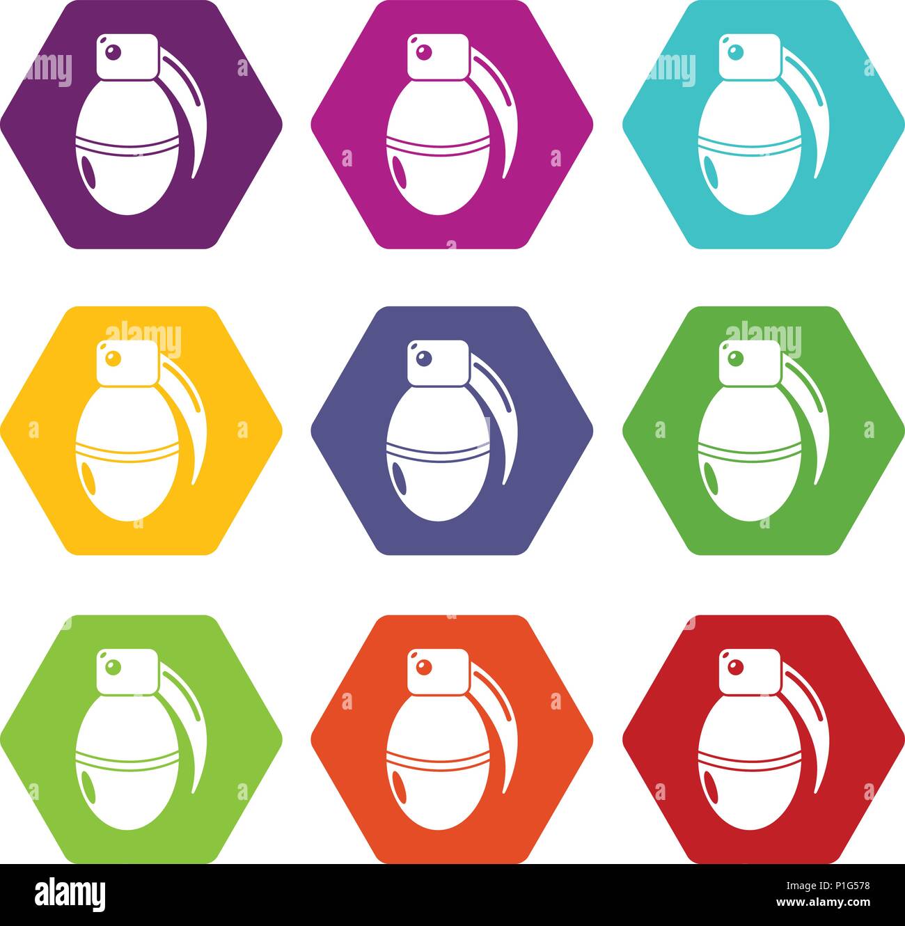 Paintball grenade ammunition icons set 9 vector Stock Vector Image ...