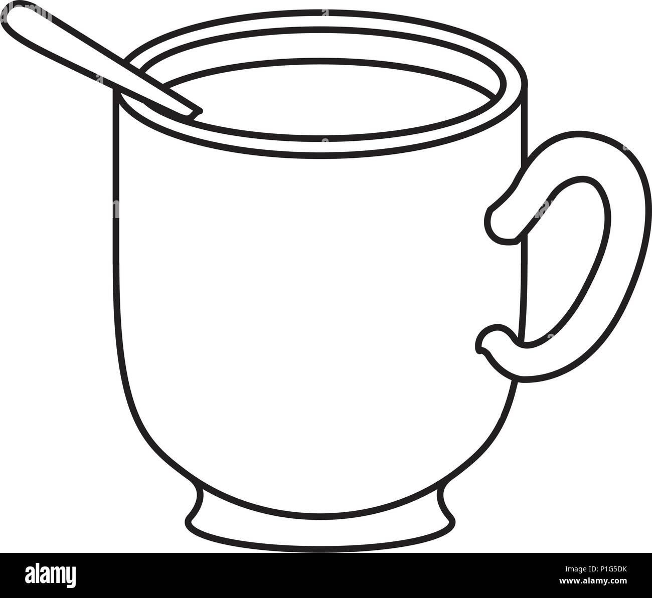 coffee cup with spoon Stock Vector Image & Art Alamy