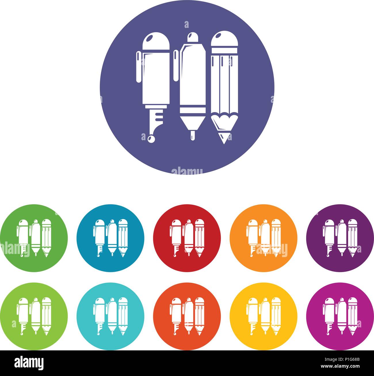Stationery icons set vector color Stock Vector Image & Art - Alamy