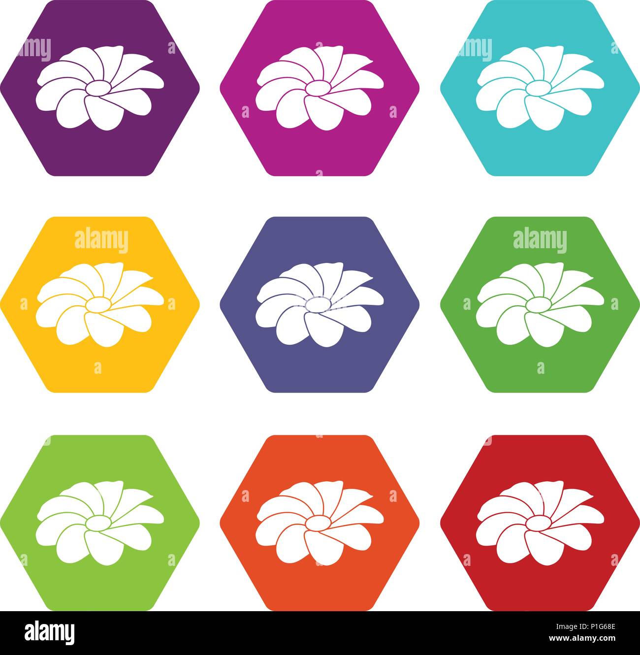 Bright flower icons set 9 vector Stock Vector Image & Art - Alamy