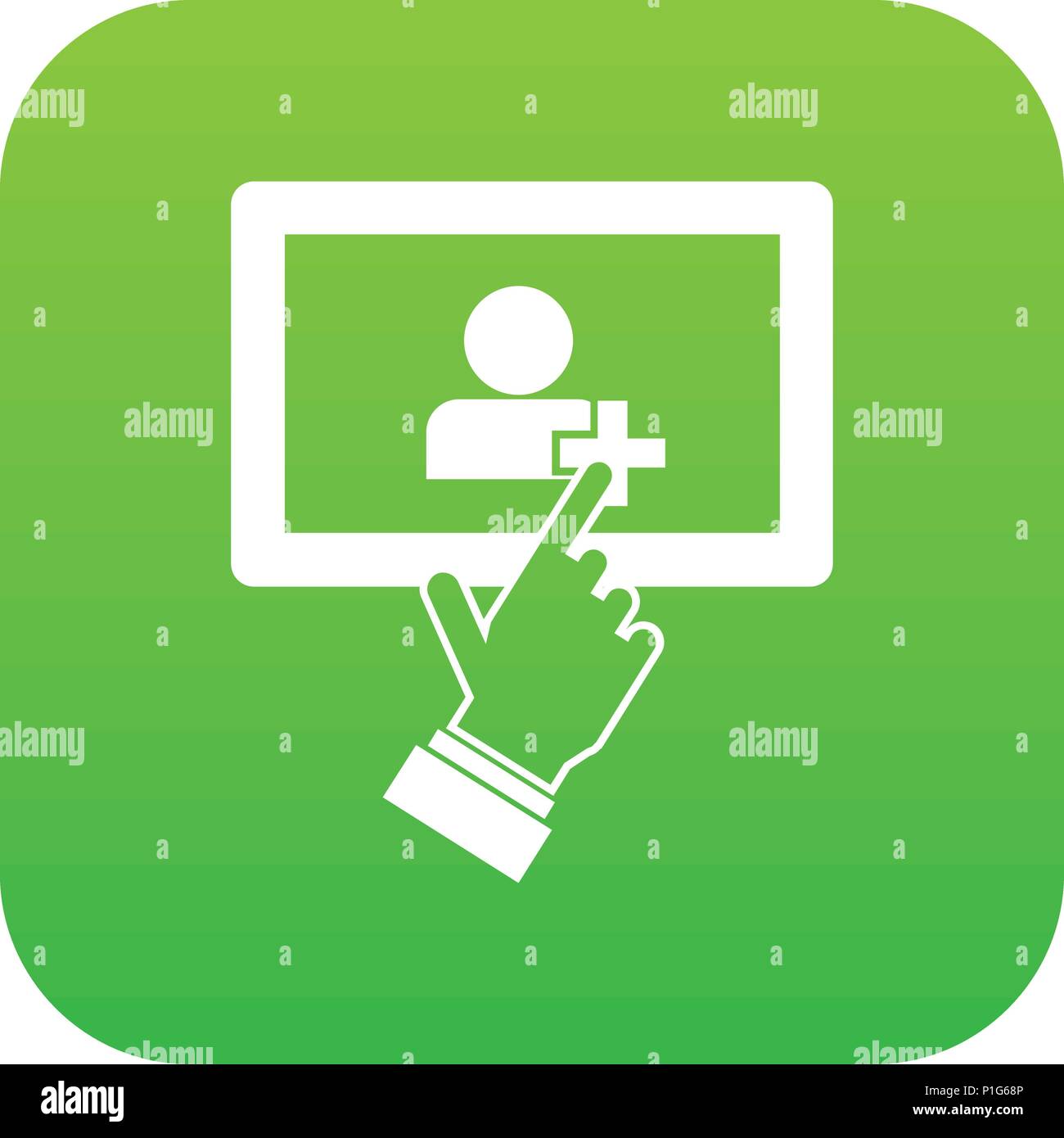 Touch screen tablet click icon digital green Stock Vector Image & Art ...