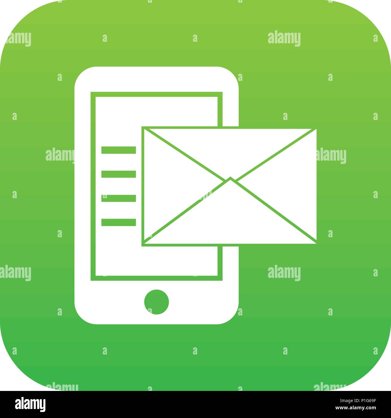 Smartphone with envelope icon digital green Stock Vector Image & Art ...