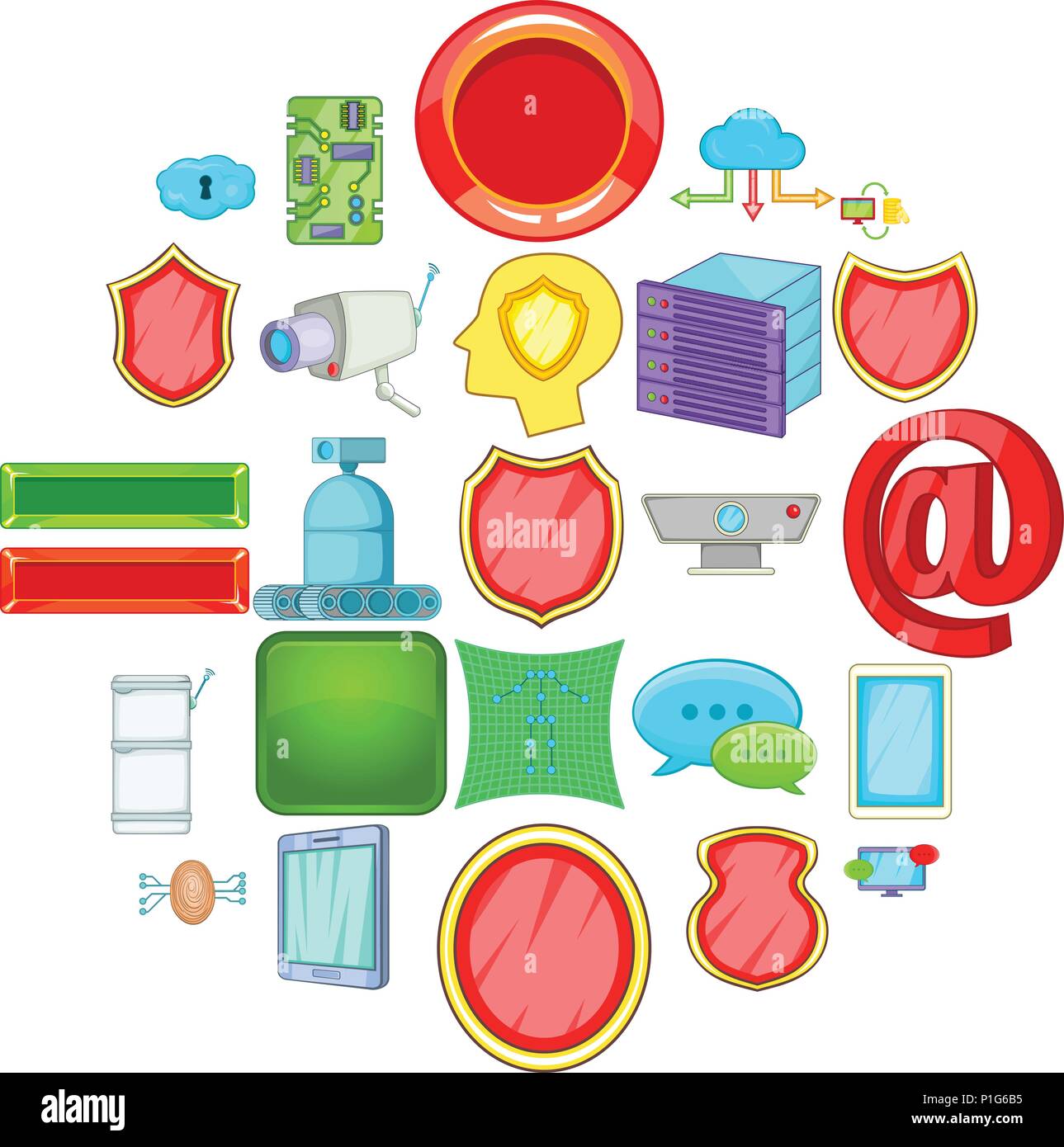 Encoding icons set, cartoon style Stock Vector Image & Art - Alamy