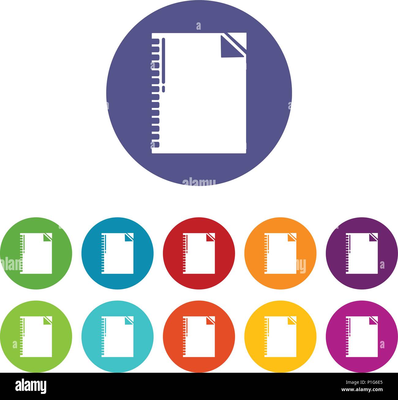 Notebook icons set vector color Stock Vector