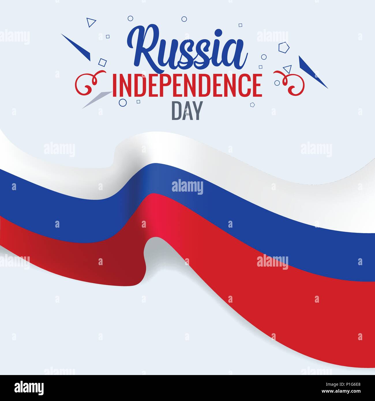 3D Realistic Russian flag waving wind vector Stock Vector