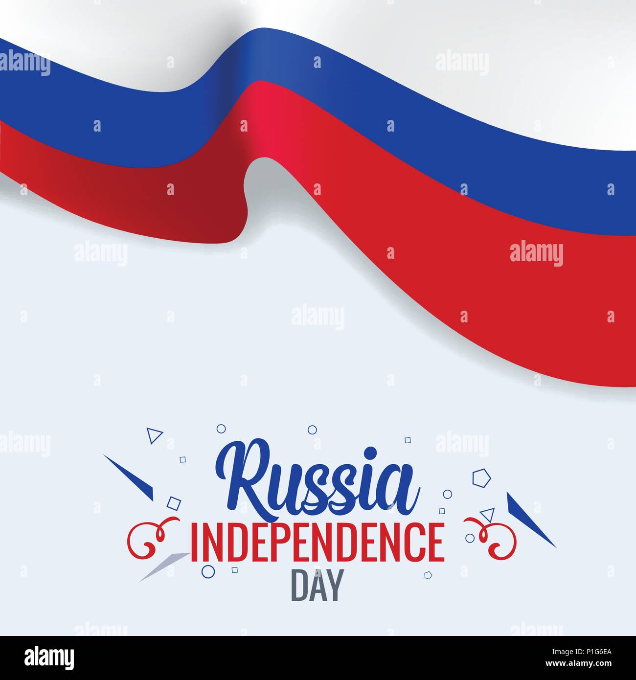 3D Realistic Russian flag waving wind vector Stock Vector