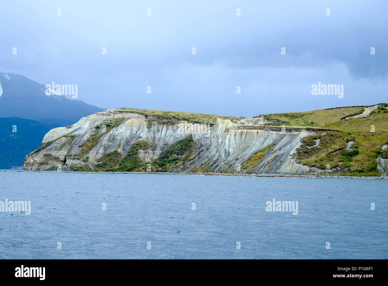 Coastline of an island in the Beagle Channel, not far from the Argentinian town of Ushuaia. Stock Photo