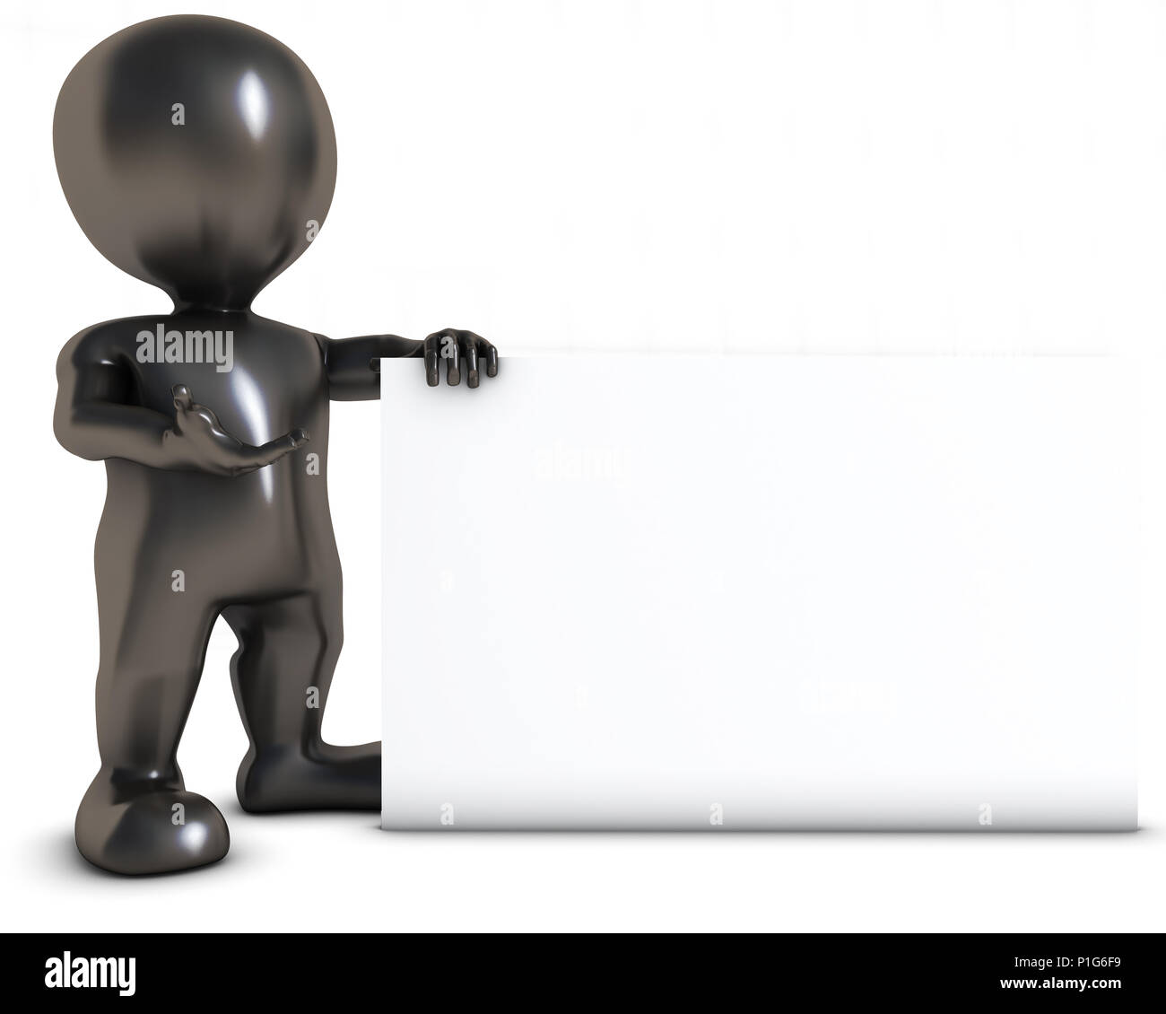 3D Render of Morph Man with blank sign Stock Photo - Alamy