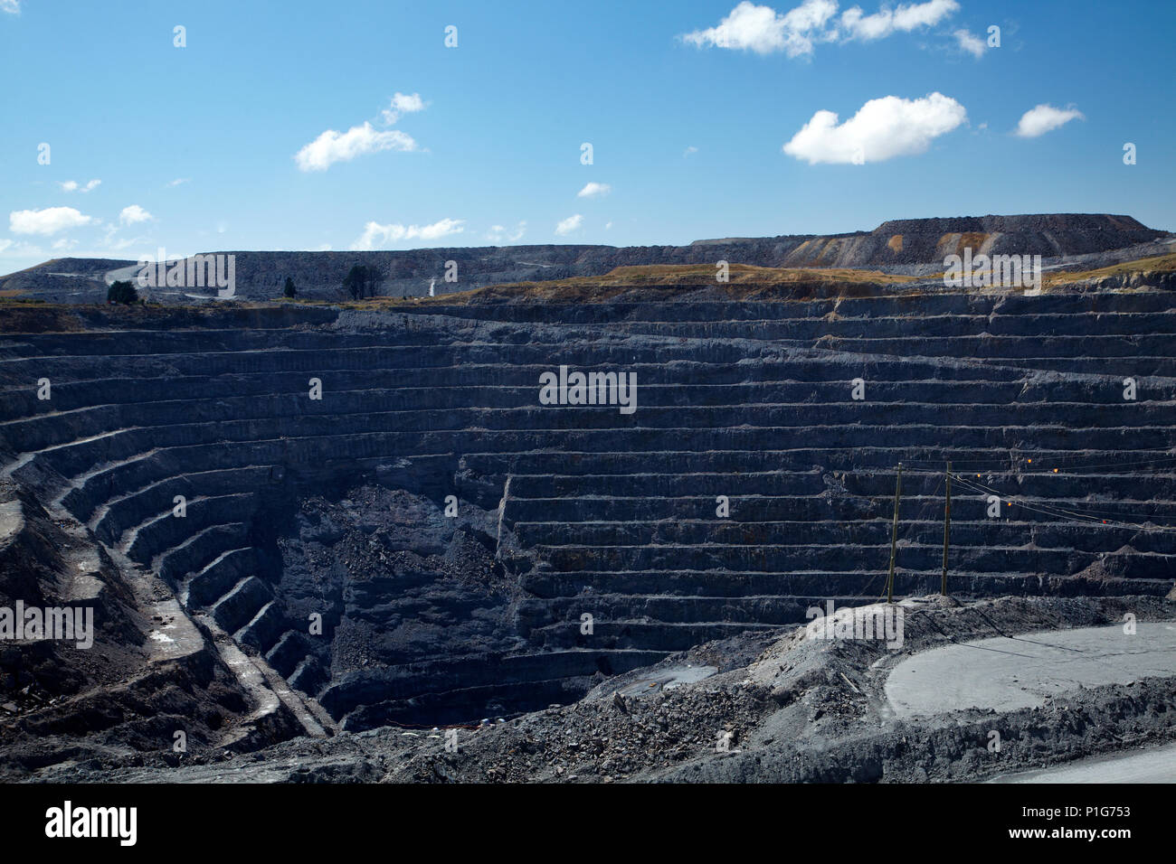 Macraes open pit gold mine, Macraes Flat, near Palmerston, East Otago, South Island, New Zealand Stock Photo