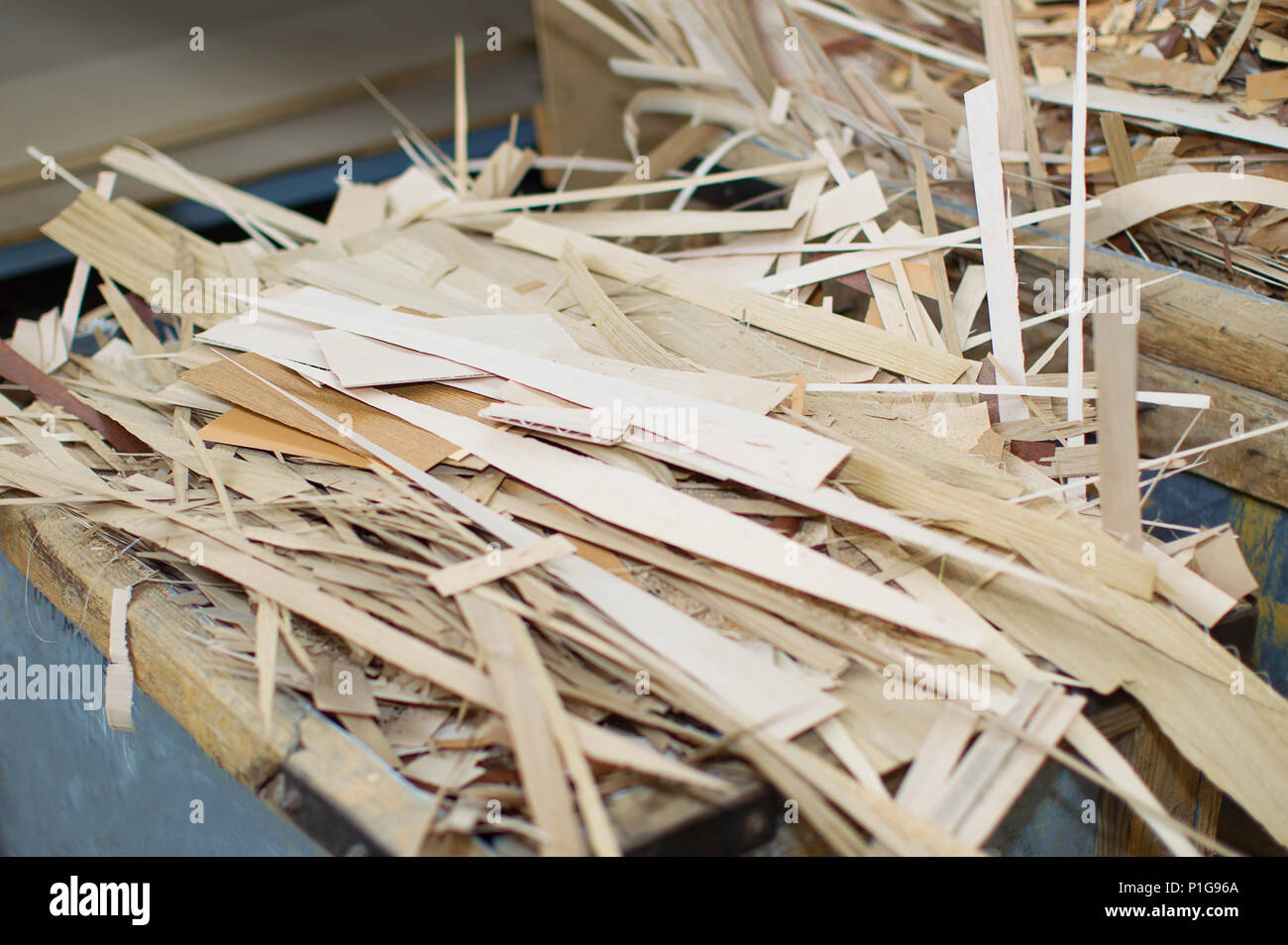Wooden trimmings from veneer Stock Photo Alamy