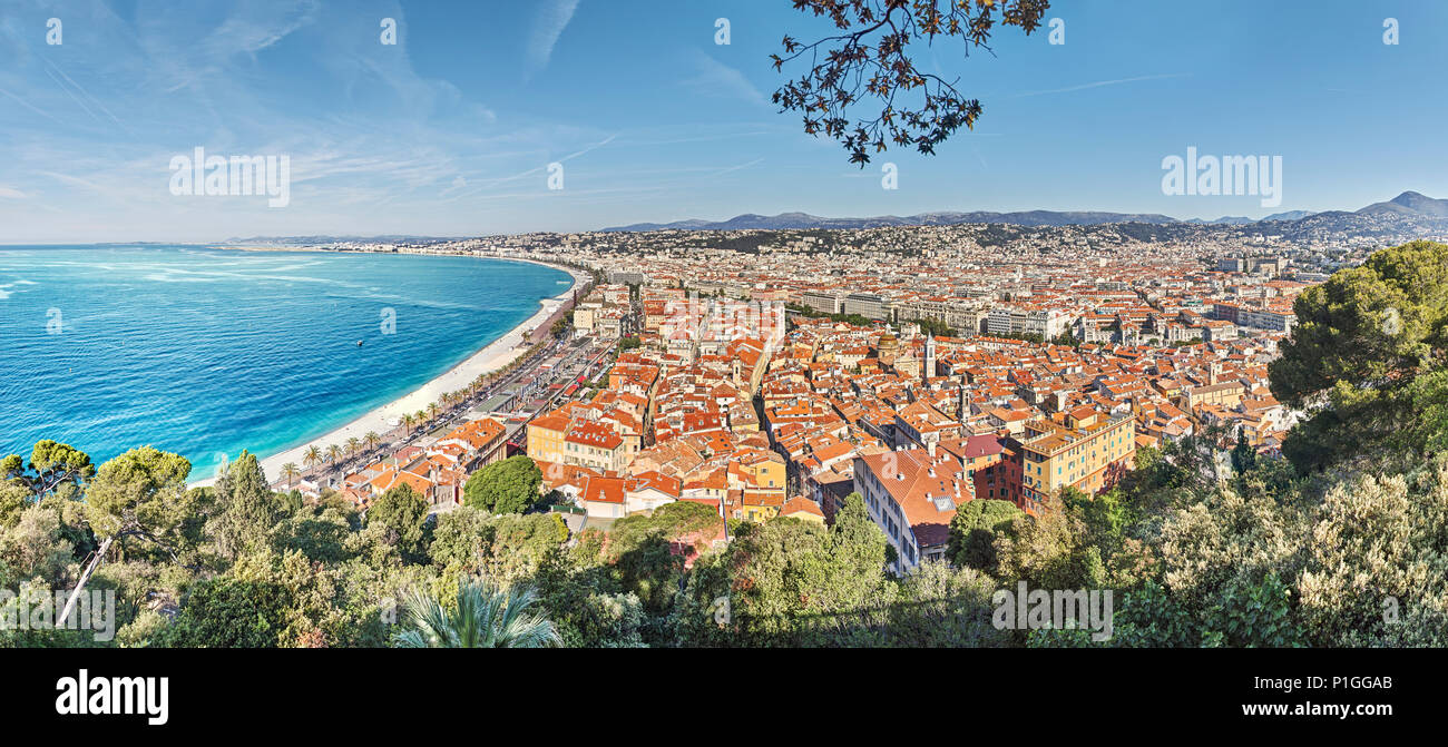 Nizza City Panorama France Stock Photo