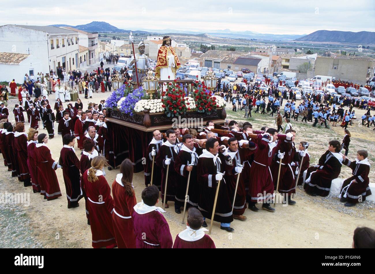Tobarra, Holy week procession (holy friday). Stock Photo