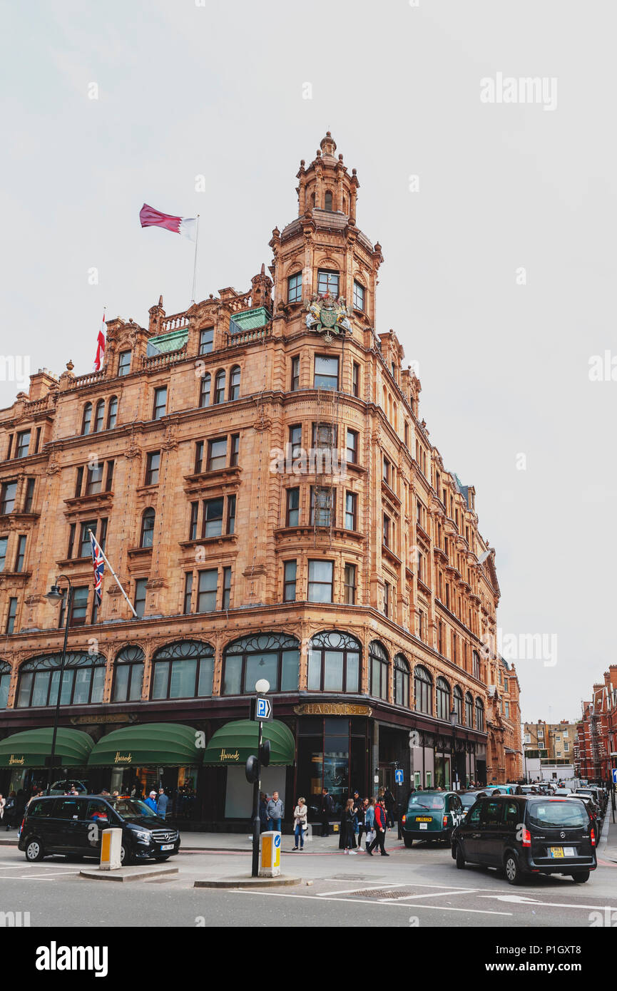 Harrods, the luxury department store located on Brompton Road in