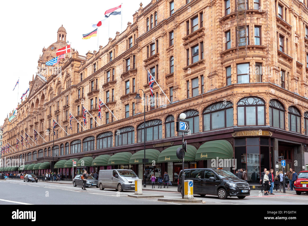Harrods, the luxury department store located on Brompton Road in