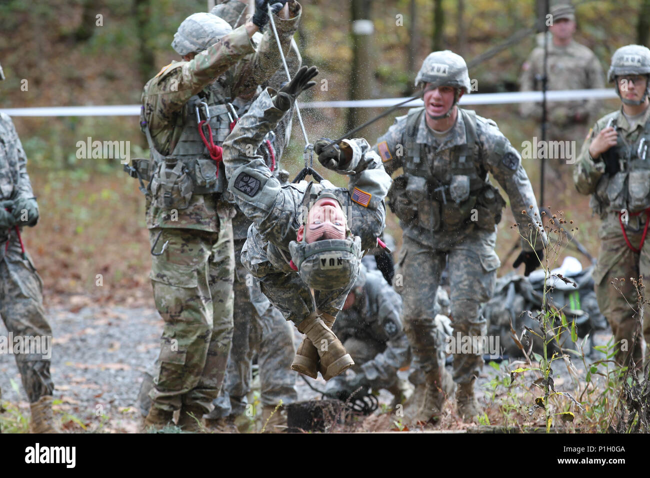 One Rope Bridge Ranger A Norwich University Cadet participates in the one-rope bridge water ...