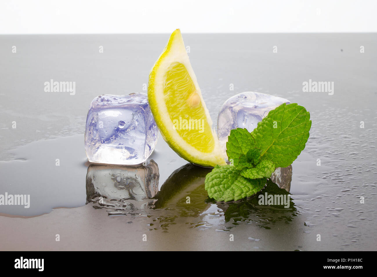 colorful cocktails in glass beaker with ice Stock Photo