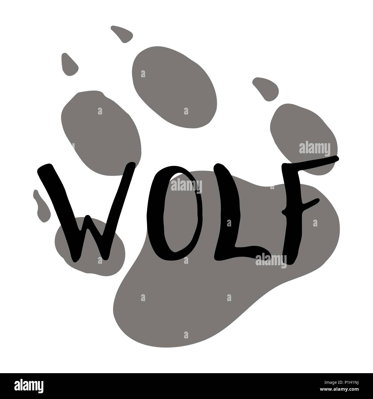 The paw print of a wolf Stock Vector