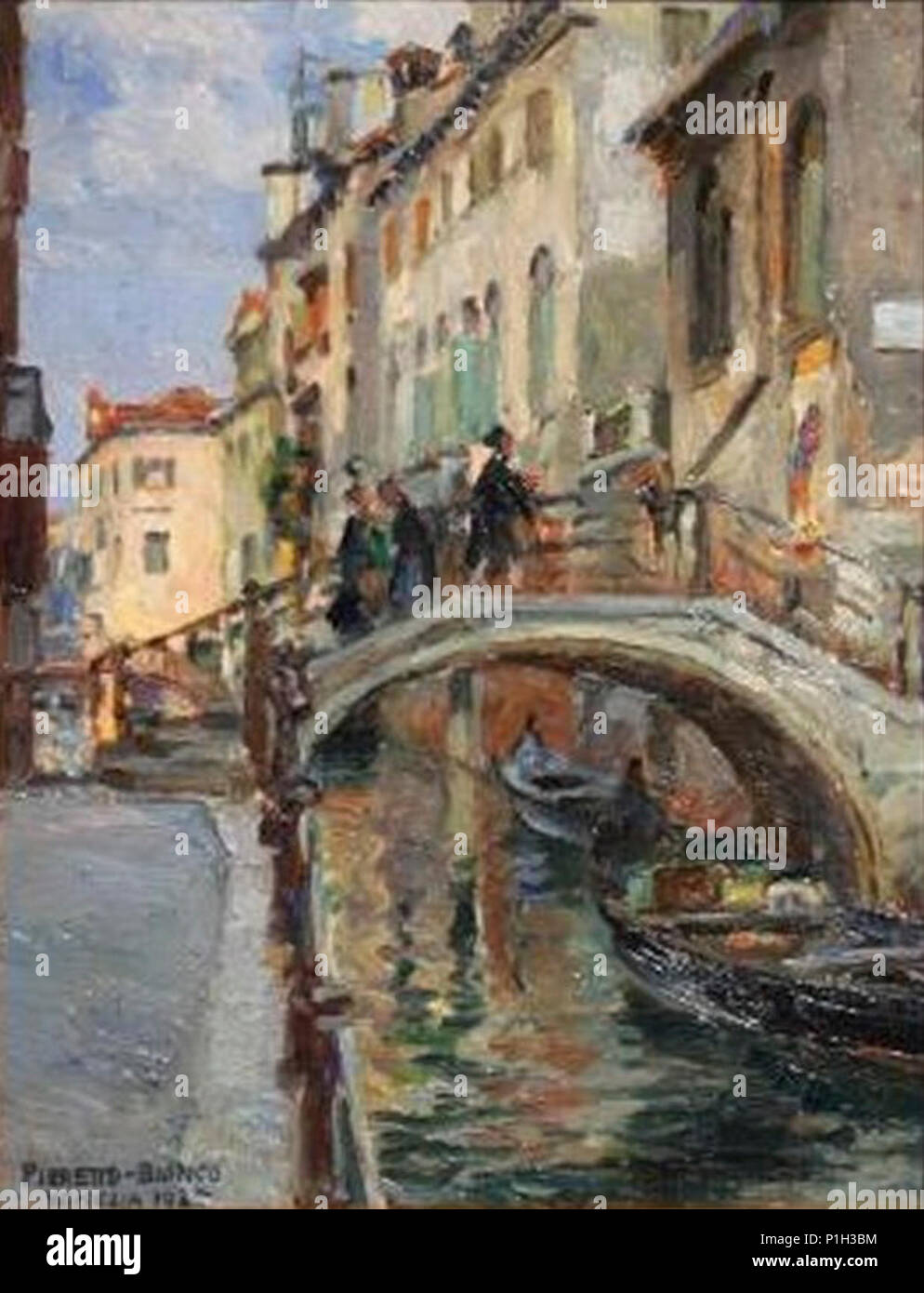 'Rio San Giovanni Laterano, Venice' by Pieretto Bianco Bortoluzzi, 1925. Stock Photo