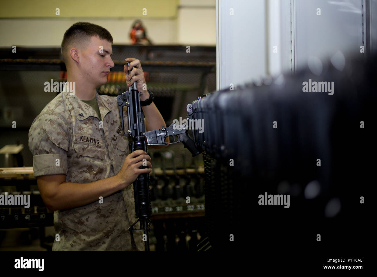 U.S. Marine Corps Lance Cpl. Kelly R. Keating, a small arms technician