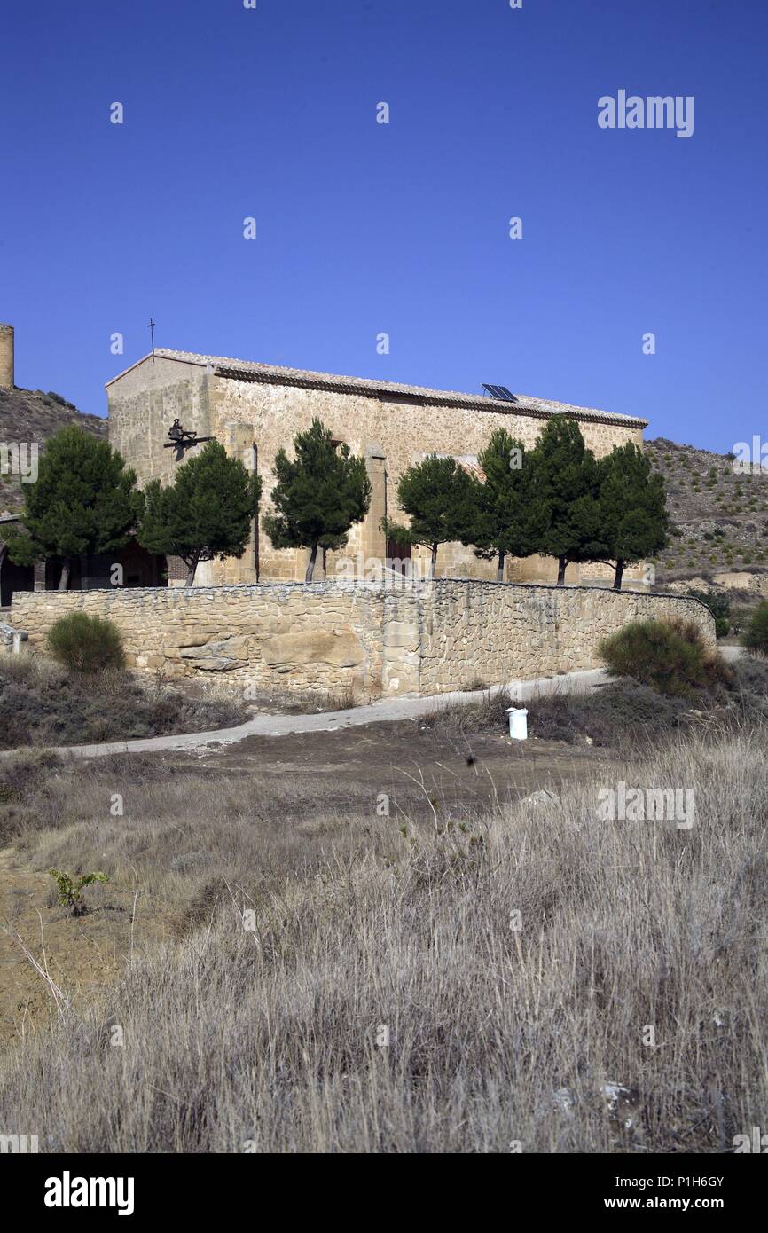 SPAIN - LA RIOJA - Rioja Alta (district). Davalillos; (La Sonsierra riojana); ermita de Santa María. Stock Photo