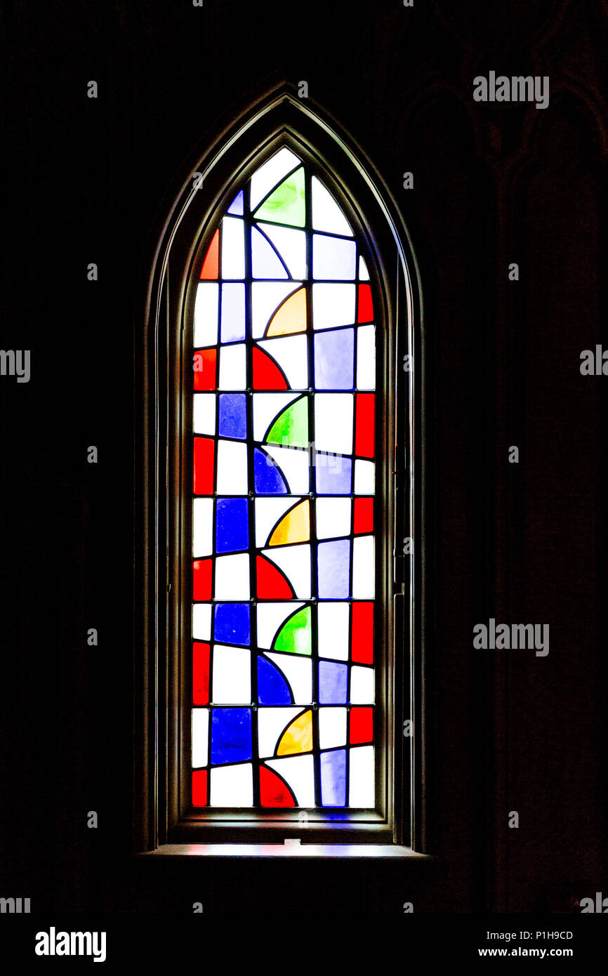 Stained Glass Arched Windows At Strawberry Hill House October 17 Stock Photo Alamy