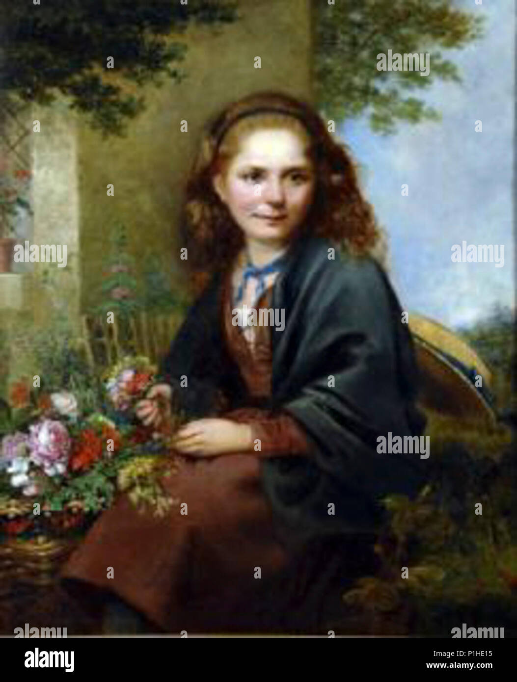 The Flower Seller by James Henry Wright Stock Photo Alamy