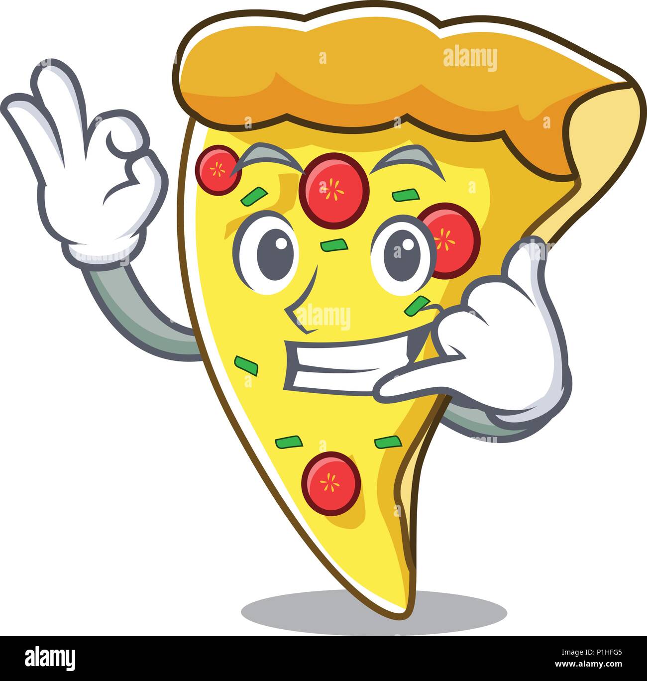 Call me pizza slice mascot cartoon Stock Vector Image & Art - Alamy