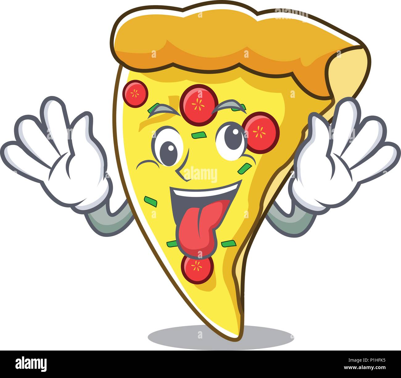 Crazy pizza slice mascot cartoon Stock Vector Image & Art - Alamy