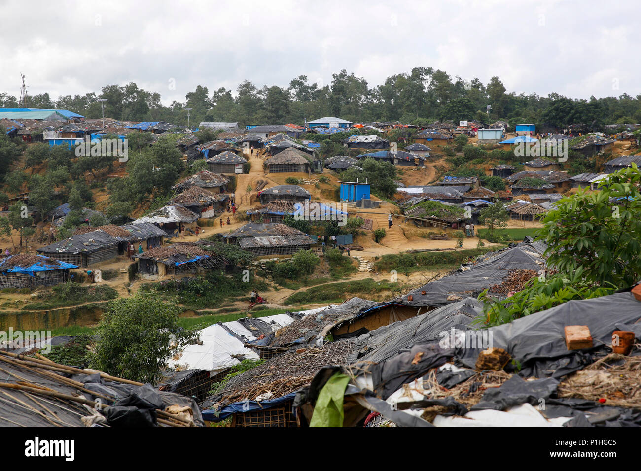 Kutupalong refugee camp at Ukhiya in Cox's Bazar, Bangladesh Stock Photo