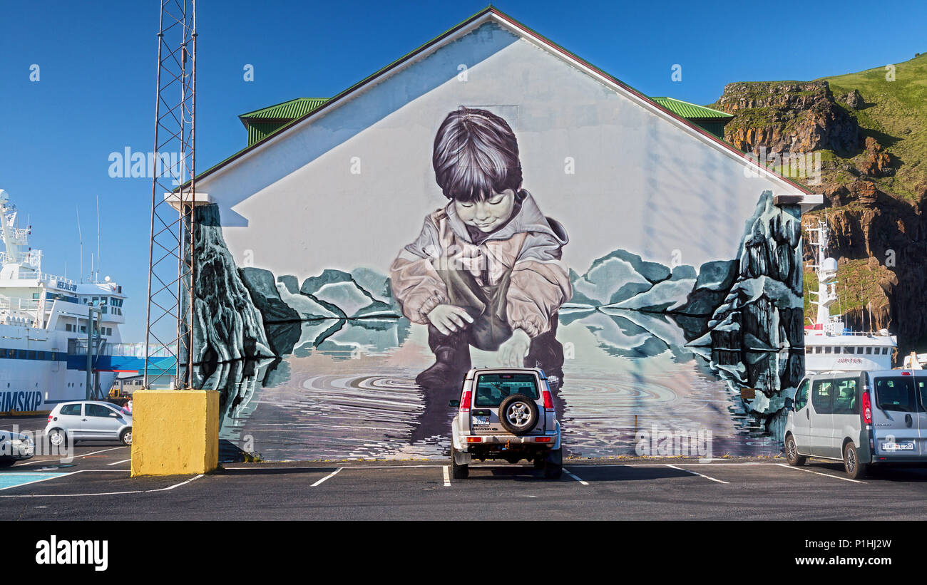 BERLIN, MARCH 6: Graffiti House in Easten Berlin (Berlin is the most popular city among graffiti artists) on March 6, 2015 in Berlin. Stock Photo